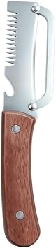 Vegetable Peeler With Wooden Handle,Stainless Steel Wide Blade Fruit Peeler,3-in-1 Veggie Peeler With Scallion Shredder and Bottle Opener for Kitchen, Camping and Travel