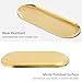 2Pack Gold Decorative Trays Bathroom Vanity Tray for Dresser Counter, Stainless Steel Jewelry Dish Cosmetics Organizer, Perfume Ring Key Candle Organizer Tray, Oval, Gold