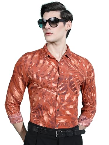 Image of KETCH Men's Cotton Slim Fit Printed Full Sleeve Shirt