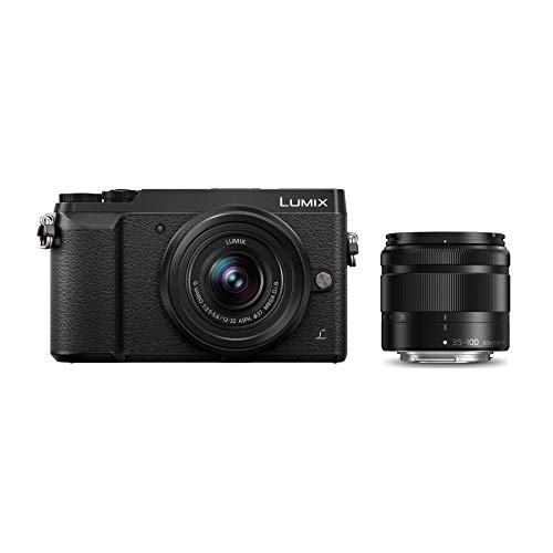 Panasonic Lumix GX80W - Appareil Photo Hybride Compact plus Objectif Lumix 12-32 mm/35-100 mm (Capteur 4/3 16MP, Double stabilisation, Viseur, Écran inclin. tact., Vidéo 4K) Noir - Version Française