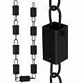 Square Link Rain Chain-8.5 FT, Durable Black Powder-Coated Aluminum,Premium Rain Chains for Gutters (9 Cups)