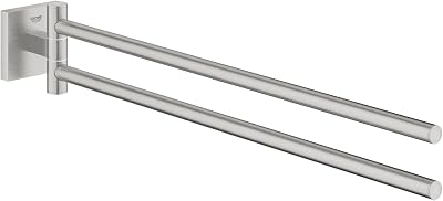 GROHE Start Cube - Handtuchhalter (2-armig schwenkbar, verdeckte Befestigung, verschraubbar), supersteel, 40976DC0