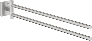 GROHE Start Cube - Handtuchhalter (2-armig schwenkbar, verdeckte Befestigung, verschraubbar), supersteel, 40976DC0
