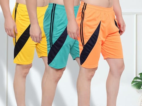 Image of DIA A DIA Men's Polycotton Running Sports Gym Shorts Pack of 3