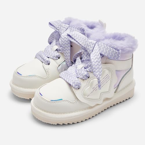Balabala Little Girls' Fashion Warm Fur Hook and Loop Winter Boots2