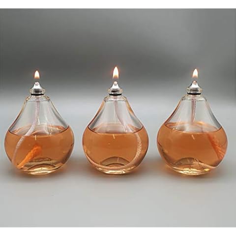 Set of 3 Refillable Teardrop Oil Candle Lamps Cover