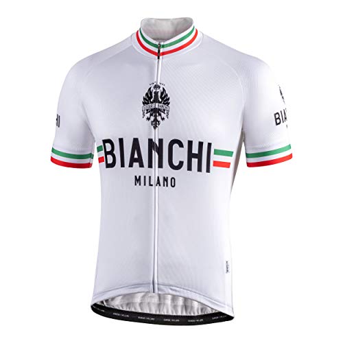 Bianchi Milano Isalle Camiseta de Manga Corta, Hombre, Blanco, XX-Large