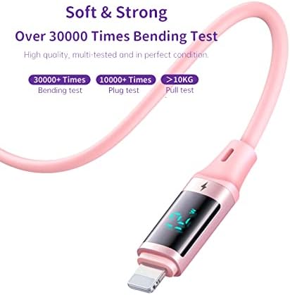 mcdodo Cable for iphone, iphone Charger cable 3A Charging and 480mbps data,Power display,Silicone Material,Compatible with iPhone 14/13/Pro/Xs Max/X/8/7/Plus/6S/6/SE/5S and More