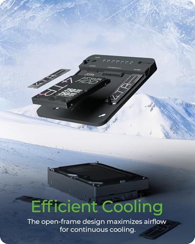 M.2 NVMe & SATA SSD/HDD Docking Station, ICY BOX USB-C 10 Gbps Dual Bay Hard Drive Clone Station & Reader (SATA 2.5/3.5 Inch & M.2 NVMe), Two-Way Cloning, Tool-Free External Adapter - Thumbnail 7