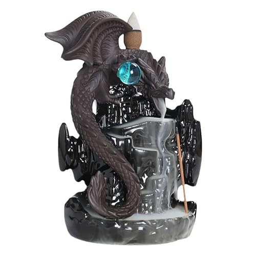 IUOUTG Quemador De Incienso De Retro De DragóN, Titulares De Incienso De Cascada De Arenas Moradas, Adornos Zen Relajantes Sala De Estar De Oficina DecoracióN De La Oficina