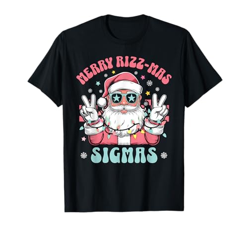 Retro Merry RizzMas Sigmas Gen Alpha Middle School Christmas Maglietta