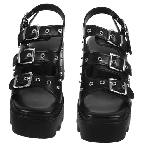 Sandales femme talons hauts punk au design romain avec rivets chic