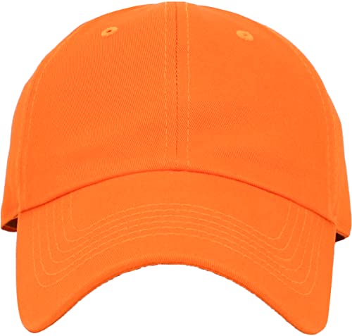 Kb-Low Org Classic Cotton Dad Hat Adjustable Plain Cap. Polo Style Low Profile (Unstructured) (Classic) Orange Adjustable #TOP4