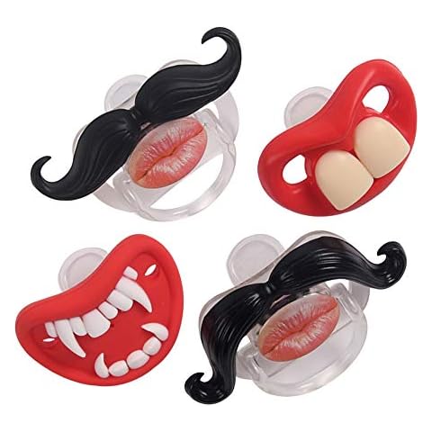 YAPROMO Funny Toddler Orthodontic Mustache Pacifiers for Babies, BPA Free, Latex Free-4 Pack Cover