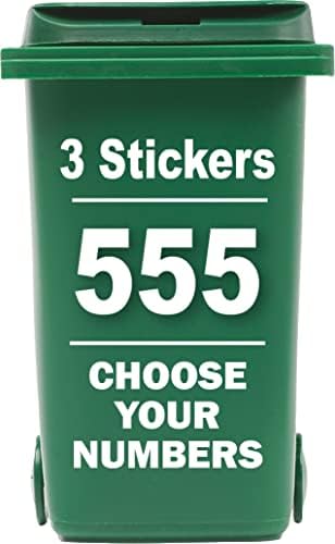 3 Pack Wheelie Bin Numbers for Bins - Choice of Numbers 0-9 - Wheelie Bin Stickers for Wheelie Bins Bin Number Stickers Vinyl 18cm Bin Sticker Easy to Apply Sticky Numbers Bin Numbers (3)