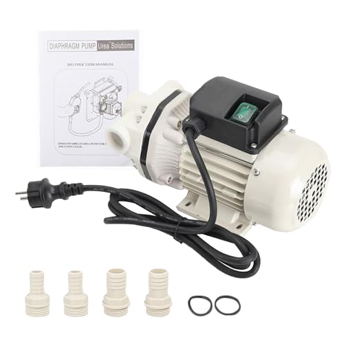 Harnstoffpumpe, 40L/Min Ad-Blue Pumpenset Urea Pump Harnstoff Pump Selbstansaugend Anschlussstücke Membranpumpe 220V - 0,4KW (50Hz) mit 4 Tüllen und 2 Schellen 2950 RPM 1,8m Kabellänge