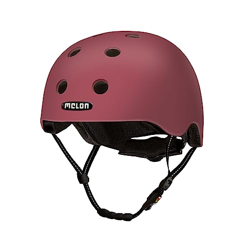 Melon »Paris« Leichter und Cooler Fahrradhelm für Damen, Herren und Kinder mit maximalem Schutz Größe XXS-S (46-52 cm) Rot Weinrot Pastell Einfarbig