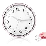 VILLCASE Horloge Murale Étanche avec Ventouse 7,5 x 7,5 x 4 cm – Fixation Solide sur Surfaces Lisses pour Salle de Bain et Cuisine – Résistante à la Vapeur et aux Éclaboussures pour Utilisation