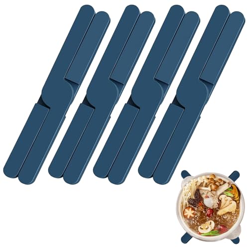 Hshenjhu 4 Pezzi Sottopentola Silicone, Sottopentola Pieghevole in Silicone, Antisciovole Ottopentola in Silicone Resistente al Calore, per Pentole E Bicchieri, Piatti