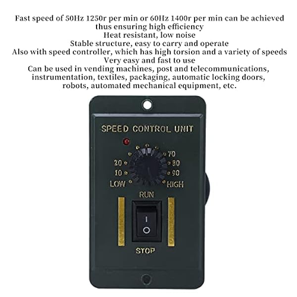 Växellådsmotor, 6 W AC 220 V, omkopplingsbar, enfas, värmebeständig, tyst, växelmotorstyrenhetssats för skärmaskin (2 800 R per minut (10 till 2 800 varv/min))