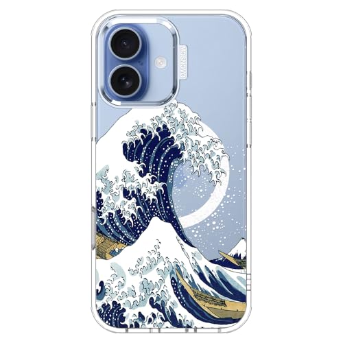 MOSNOVO for iPhone 17 Case | Compatible with Magsafe | Military Grade 6.6ft Drop Tested | Camera Control | Clear with Great Wave Design by MOSNOVO - Used condition - US$24.74