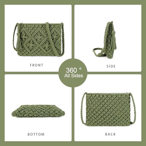 Image of Gladdon Bohemian Small Crossbody Bag for Women Stylish Woven Shoulder Purse | Hand Weaving,Small Boho Crossbody,Lightweight,with Tassel,Travel Vacation,Daily Use,Sturdy Straps,Showcasing Individuality