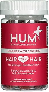 HUM Hair Sweet Hair Gummies - Hair Growth Vitamins with 5000mcg Vegan Biotin