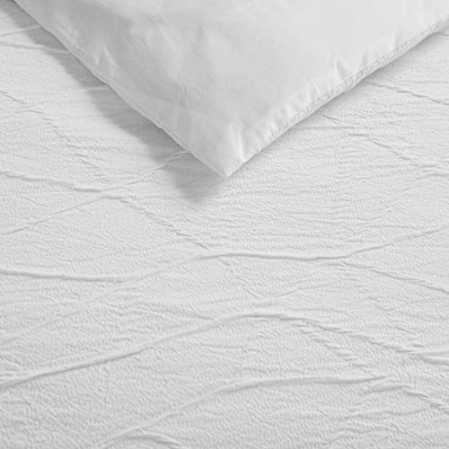 Vera Wang - King Comforter Set, Reversible Luxury Bedding With Matching Shams, Medium Weight Home Decor (Abstract Crinkle White, King) #TOP7