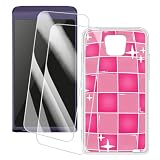OAGELIM 2 Pezzi Pellicola Protettiva + Custodia Compatibile con Vasco Translator Q1 (3.54 pollice) Custodia Stampa Artistica Personalizzata e Vetro Temperato (Fessura)