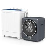 Auertech Portable Washer and Dryer Combo, 28 Lbs Twin Tub Washing Machine, 1.5 Cu.Ft Compact Clothes Dryer, Portable Washing Machine and Dryer Set for Laundry Apartment, RV, Dorm, Grey