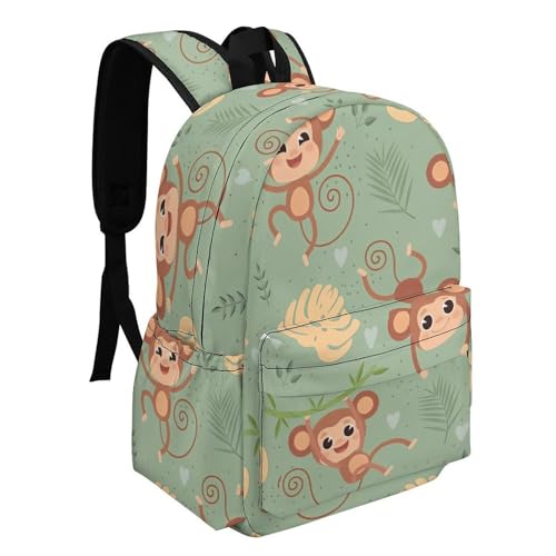 Monkey Backpack Daily Commuter Oxford Cloth Casual Fashion 17 Inch Backpack2
