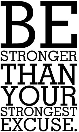 spb87 Be Stronger Than Your Strongest Excuse - Health Training Motivation Workout Gym Fitness Sport Heart Life Family Love House Together Quotes wall vinyl decals stickers Art Decor DIY