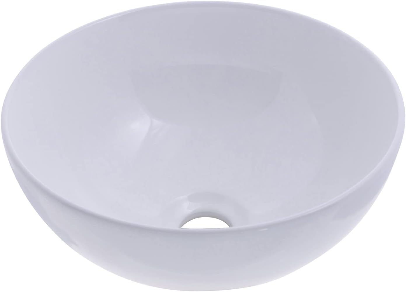 Ambassador Marine - Half Sphere Vessel- Smooth White Porcelain, 1-3/4" Drain, 12-1/2 Inch Outside Diameter x 5-3/4 Inches Deep - V28-1502-WH-W