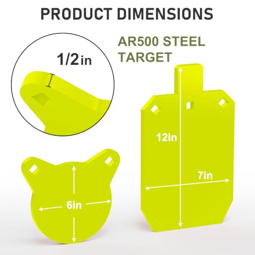 AR500 Steel Targets for Shooting, 1/2'' Thick Torso Gongs Combo Metal Target for Shooting Laser Cut Steel Target by LXVOOEE - Used condition - Image 2