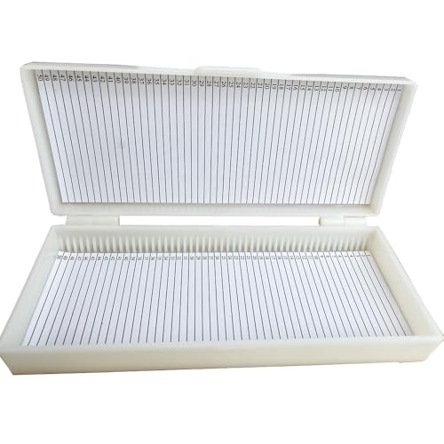 Microscope Slide Box,Plastic Microscope Slide Case Storage Holder (Hold 50