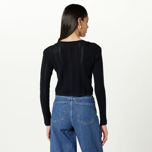 Image of The Drop Women's Makayla Crochet Drop-Shoulder Cropped Pullover