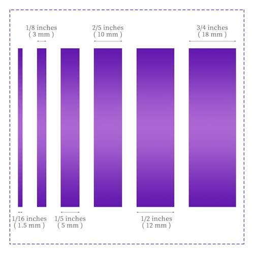 Image of 6 Rolls Fine Line Tape 1 /16, 1 /8, 1 /5, 2 /5, 1 /2, 3 /4 Inch x 55 Yard Fineline Masking Tape Painter Adhesive Automotive for DIY Car Auto Paint (Purple, Mixed Sizes)