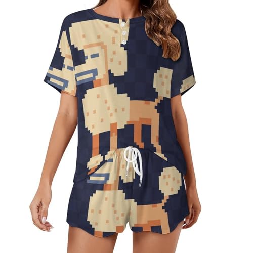 Pyjama caniche femme vêtement de nuit léger contre la chaleur