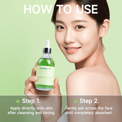 Gaayou Centella Asiatica Serum Centella Tea Tree Ampoule Facial Serum Korean Centella Serum for Acne-Prone Oil Skin Soothing, Calming, Reduce Redness 105ml