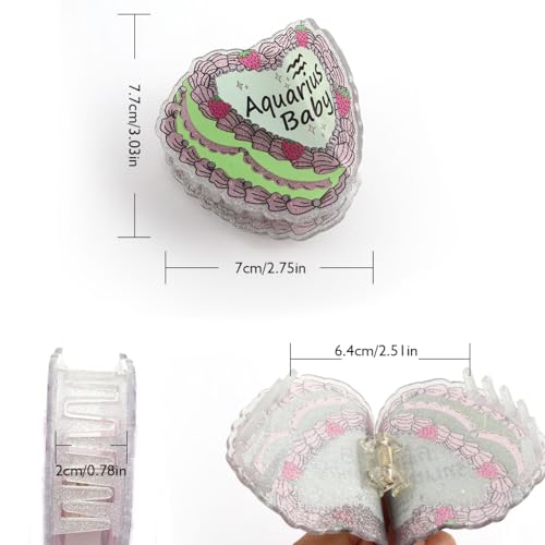 Aquarius Baby Hair Claw, 2.75 x 2.51 in, Personalized Acetate Hair Clip for Women Gift,Birthday Prentent