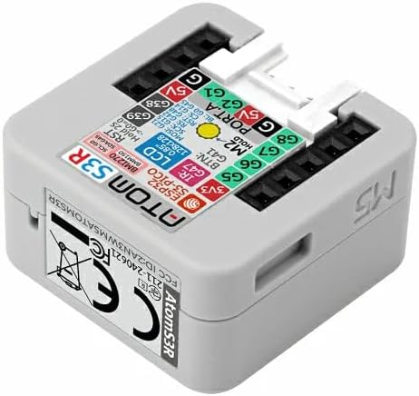 M5Stack Official ATOMS3R Compact ESP32-S3 Dev Kit with 0.85-inch Screen, 8MB onboard Flash, and 8MB PSRAM, White (Atom S3R - C126)