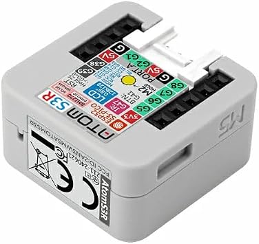 M5Stack Official ATOMS3R Compact ESP32-S3 Dev Kit with 0.85-inch Screen, 8MB onboard Flash, and 8MB PSRAM, White (Atom S3R - C126)