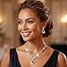 Unicra Bride Crystal Necklace Earrings Set Black Jewelry Sets Rhinestone Choker Necklace Prom Costume Jewelry Set for Women and Brides (Black)