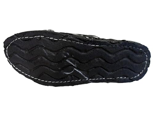 Genuine Leather Men Huarache Pachuco Color Black.Mexican Sandals.3