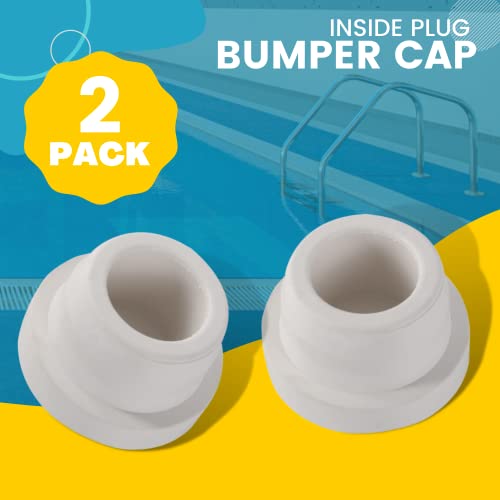Tongass (2-Pack) Rubber Inground Pool Ladder Bumpers (White) - Fits 1.90” Swimming Pool Ladder Tubing - Inside Plug Bumper Cap #TOP2