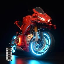 LightGo LED Lighting Kit Designed for Lego 42202 Compatible with Ducati Panigale V4 S Motorcycle Set - Not Include Model Remote Version