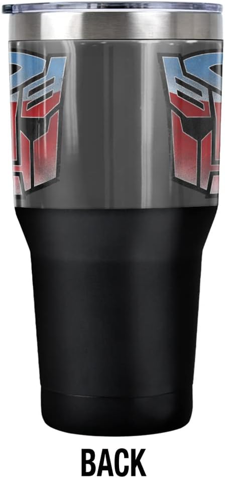 Transformers Vintage Autobot Logo Stainless Steel Tumbler 30 oz Coffee Travel Cup, Vacuum Insulated & Double Wall with Leakproof Sliding Lid