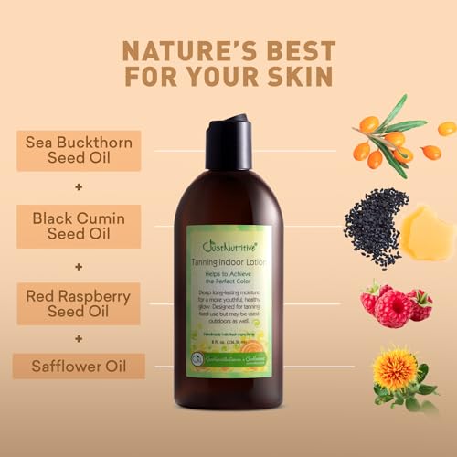Tanning Indoor Oil | Moisturizing Body Oil | Sun kiss Glow | Body Tanning Oil | Natural Body Serum | Just Nutritive | 8 Oz - Thumbnail 7