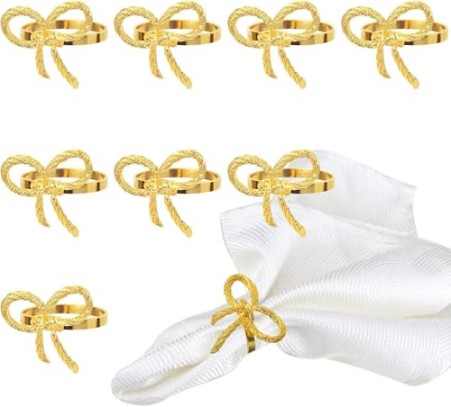 BEAVOING 50 Pcs Gold Napkin Rings Bulk Set for Dining Anniversary Wedding