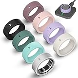 8 Pack Ultra-Thin Cover Compatible with Oura Ring Gen 4/4 Ceramic/Gen 3 Horizon/Heritage/Ultrahuman, Surport Charging with Cover on, Anti-Scratch Elastic Silicone Rings Protector Accessories Men Women